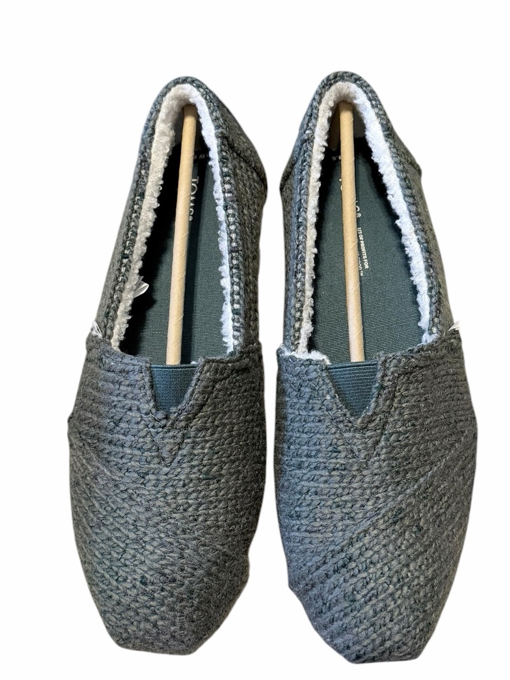 🌟🌼NIB TOMS Knit Slip-On Shoes in Heathered Gray-Green. - Picture 2 of 11